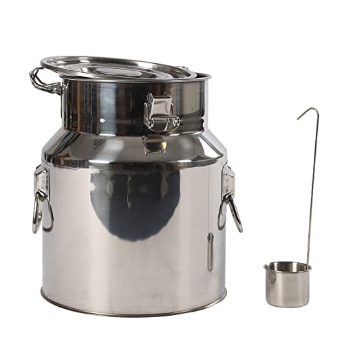 Edelstahl Milchkanne, 14/18/22/28L Transportbehälter Milchkrug Multifunktionale Fermenter Luftdichten Transportkanne Kanne Mit Versiegeltem Deckel Flüssigkeit Lagerung Containe mit Tragebügel (14L) von Lightakai