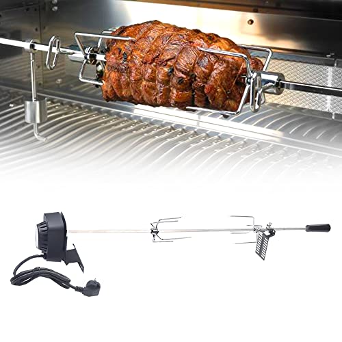 Lightakai Grillspieß Set, 80CM Universal BBQ Drehspieß Rotisserie Grillspieß-Aufsatz für Holzkohlegrills, Gasgrills und Drehspieße, Belastbarkeit 10kg von Lightakai