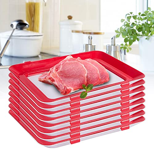 Lightakai Lebensmittelkonservierung Tablett, 8pcs Stapelbar Aufschnittbox Frischhaltedose Aufschnittdose Wiederverwendbare Aufschnittbox Frischhaltedose, für Gemüse Frischfleisch 29,5 * 22,5 cm von Lightakai