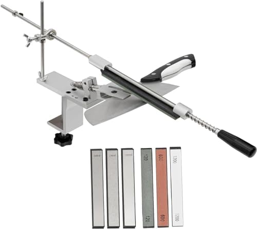 Lightakai Profi Professionelle Messerschleifer Messerschärfer 360° Drehbarer Messerschärfer mit 6 Schleifstein für Grobschärfen und Scheren Schleife von Lightakai