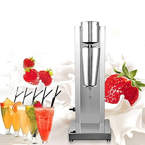 Milchshake Mixer, 180W 650ml Elektrisch Edelstahl Drink Mixer Milchshaker Standmixer für Smoothies, Cocktails, Milchshake,18 x 18 x 53cm (Silber) von Lightakai