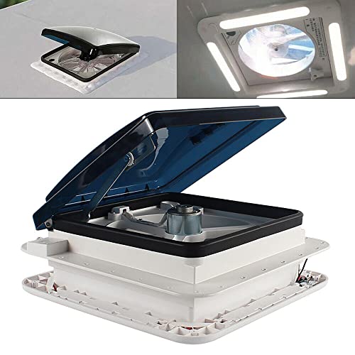 RV Dachventilator,12V Dachlüfter Reversibler Abluftventilator Wasserdicht Dusche Dachluke LED Lichter Vent Abluftventilator für RV Wohnmobil Wohnwagen von Lightakai