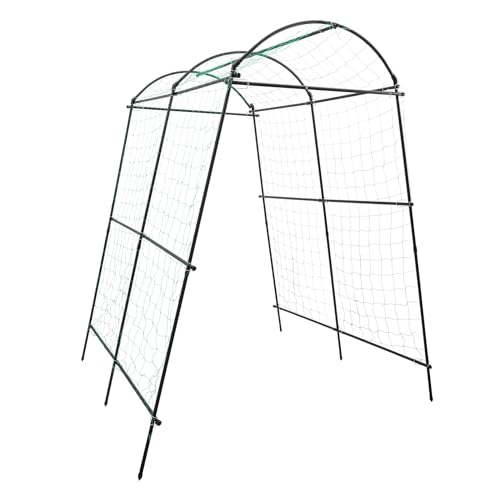 Rankgitter aus Metall, Große Gartenbogen für Kletterpflanzen Rankhilfe, Gurke Rankhilfen Spalier für Kletterpflanzen mit Nylonnetz, Outdoor Gartenständer Gartenstützstruktur Rankgitter aus Metall, Große Gartenbogen für Kletterpflanzen Rankhilfe, Gurke Rankhilfen Spalier für Kletterpflanzen mit Nylonnetz, Outdoor Gartenständer Gartenstützstruktur von Lightakai
