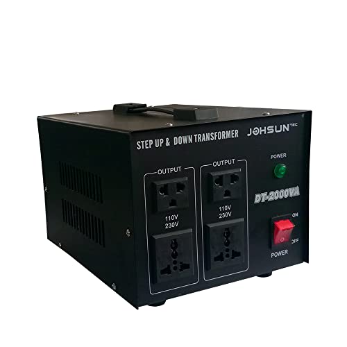 Transformator, 1000W-2000W Spannungswandler Transformator 220V auf 110V Wandler Step-up/-down Converter für alle Elektronischen und Elektrischen Geräte (2000W) von Lightakai