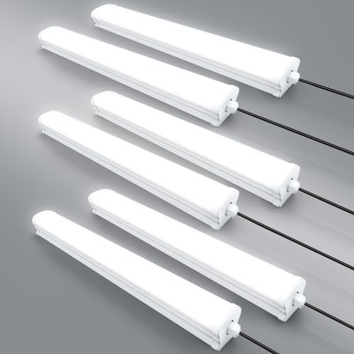Lightasea Feuchtraumleuchte Led,Led Röhre 150cm 50W 5000LM 6500K Kaltweiß IP66 Wannenleuchte Werkstattlampe Kellerlampe 180° Abstrahlwinkel Leds Leuchtstoffröhre für Keller Werkstatt Garage Küche Büro von Lightasea