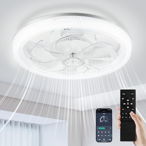Lightasea Deckenventilator mit Beleuchtung, Deckenlampe mit Ventilator und Fernbedienung, 3 Farbtemperatur und 6 Geschwindigkeiten LED Deckenleuchte mit Ventilator Leise für Wohnzimmer, Schlafzimmer von Lightasea