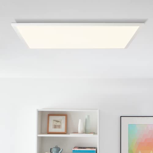 Lightbox LED Panel Aufbaupaneel - 60 x 60 cm - moderne Deckenlampe mit warmweißer Lichtfarbe: 2700 K - Helligkeit: 4000 lm - für das Büro - Metall/Kunststoff - in Weiß von Lightbox