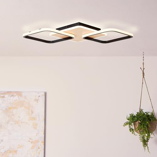 Lightbox 2 flammige LED Deckenlampe mit 62 x 62 cm - zeitlose Deckenleuchte mit Memory Funktion - dimmbar in 3 Stufen - 40 W - 4800 lm - 3000 K - aus Aluminium/Kunststoff - in Schwarz/Braun Lightbox 2 flammige LED Deckenlampe mit 62 x 62 cm - zeitlose Deckenleuchte mit Memory Funktion - dimmbar in 3 Stufen - 40 W - 4800 lm - 3000 K - aus Aluminium/Kunststoff - in Schwarz/Braun von Lightbox