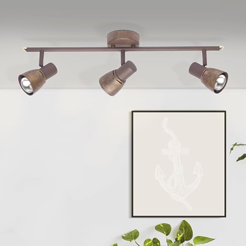 Lightbox 3 flammiges Spotrohr - Basic Decken Strahler mit schwenkbaren Köpfen - 11 x 50 x 18 cm - E14 Fassung - max. 28 W - aus Metall - in Alt-Kupferfarben Lightbox 3 flammiges Spotrohr - Basic Decken Strahler mit schwenkbaren Köpfen - 11 x 50 x 18 cm - E14 Fassung - max. 28 W - aus Metall - in Alt-Kupferfarben von Lightbox