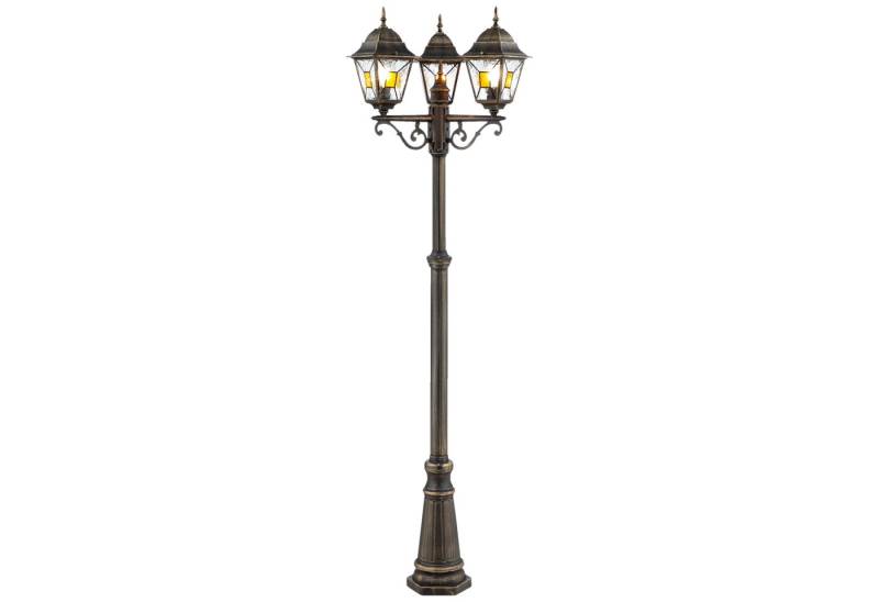 Lightbox Außen-Stehlampe, ohne Leuchtmittel, Außen Stehlampe, 220 cm Höhe, Ø 62 cm, 3 x E27, max. 60 W, Metall/Glas von Lightbox