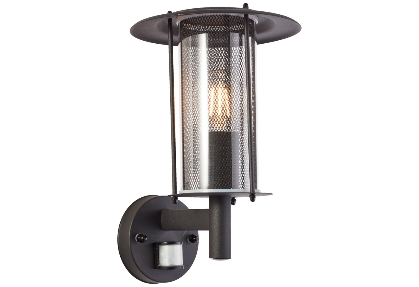 Lightbox Außen-Wandleuchte, Bewegungsmelder, ohne Leuchtmittel, Außen Wandlampe, Bewegungsmelder, 32 x 23 cm, E27, max. 20W, IP44 von Lightbox