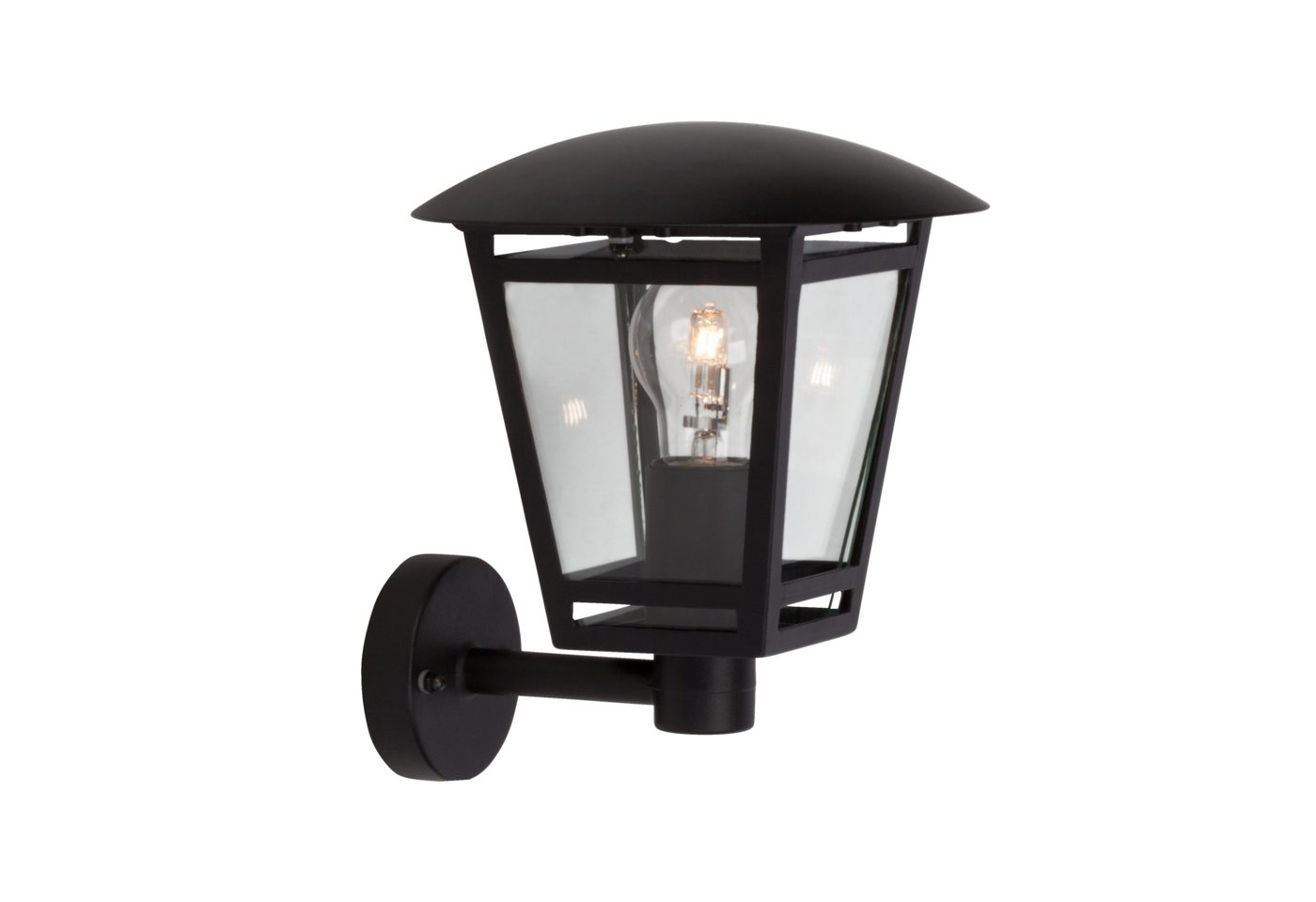 Lightbox Außen-Wandleuchte, ohne Leuchtmittel, Außen Wandlampe, 24cm Höhe, Ø 21 cm, E27, max. 40 W, IP44, Metall/Glas von Lightbox