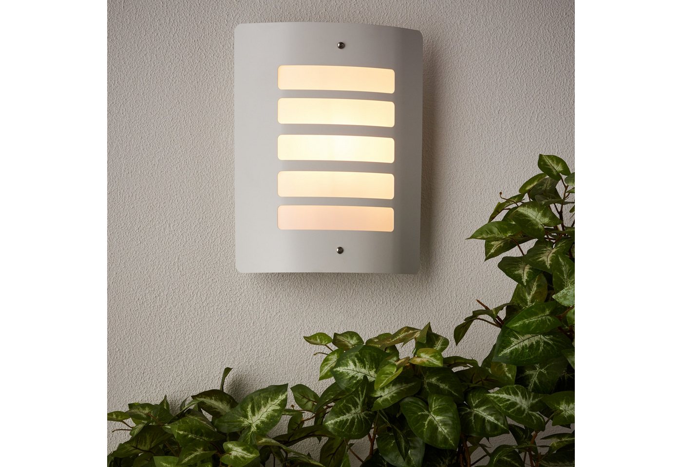 Lightbox Außen-Wandleuchte, ohne Leuchtmittel, Außen Wandlampe, 29 x 23 cm, E27, max. 60 W, IP44, Metall/Kunststoff von Lightbox