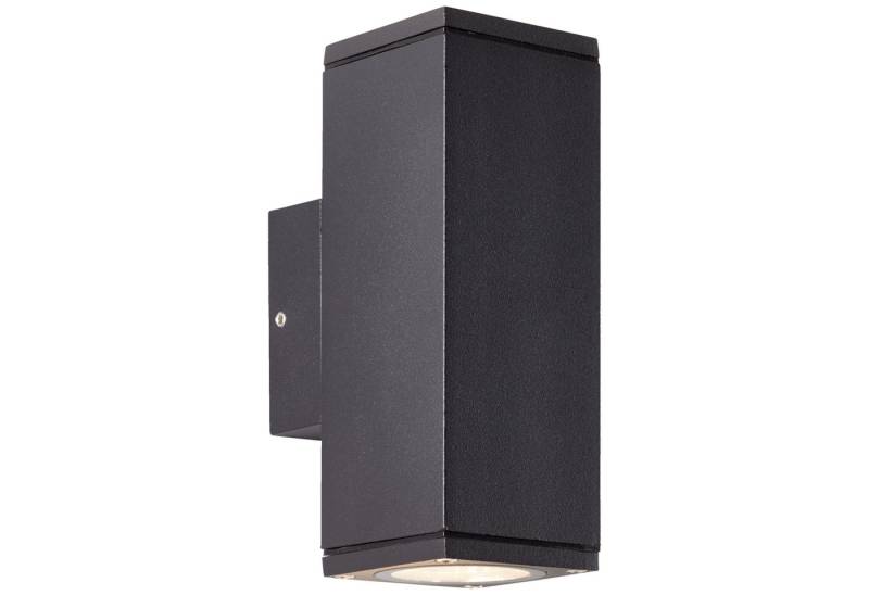 Lightbox Wandleuchte, ohne Leuchtmittel, Außen Wandlampe, 15,5 cm Höhe, 6,3 cm Breite, 2 x GU10, IP44 von Lightbox
