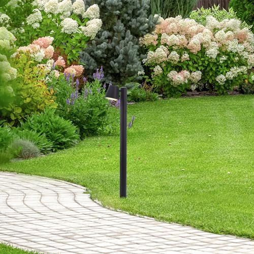 Lightbox Außenstehlampe | 80 cm Höhe | moderne Outdoor Standleuchte | Wegelampe | Pollerleuchte | Garten und Terrasse | wetterfest (IP44) | GU10 Fassung | aus Metall/Kunststoff in Schwarz von Lightbox