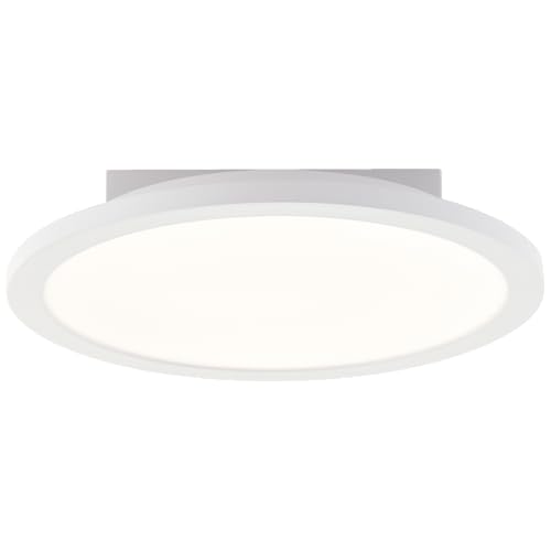 Lightbox Basic LED Aufbaupaneel | Ø 29 cm | zeitloses Wand- & Deckenpanel mit weißem Rahmen & neutralweißer Lichtfarbe (4000 K) | 1600 lm | für jeden Raum | aus Aluminium/Kunststoff von Lightbox