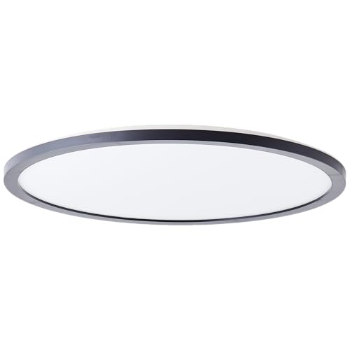 Lightbox Basic LED Aufbaupaneel | Ø 42 cm | Wand- & Decken-Panel mit schwarzem Rahmen & neutralweißer Lichtfarbe (4000 K) | 24 W | 3400 lm | schwebene Optik | flächiges Licht | aus Kunststoff von Lightbox