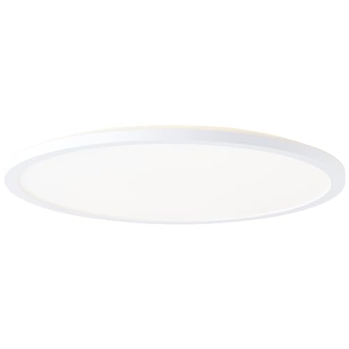 Lightbox Basic LED Aufbaupaneel | Ø 42 cm | Wand- & Decken-Panel mit weißem Rahmen & neutralweißer Lichtfarbe (4000 K) | 24 W | 3400 lm | schwebende Optik | flächiges Licht | aus Kunststoff von Lightbox