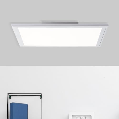 Lightbox LED Panel mit CCT & Memory-Funktion - 40 x 40 cm, 24W - dimmbar per Fernbedienung - silberfarbenes Aufbaupaneel mit warmweißem Licht (2700 K) & Helligkeit: 2500lm - Metall/Kunststoff von Lightbox