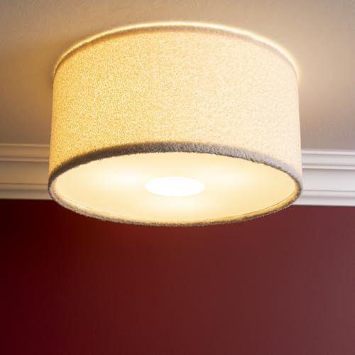 Lightbox Deckenlampe mit hochwertigem Teddy-Stoff | Ø 45 cm, 30 cm Höhe | flauschige Deckenleuchte für das Schlaf- oder Kinderzimmer | 3 x E27 Fassung - 3-flammig | aus Metall/Textil in Beige Lightbox Deckenlampe mit hochwertigem Teddy-Stoff | Ø 45 cm, 30 cm Höhe | flauschige Deckenleuchte für das Schlaf- oder Kinderzimmer | 3 x E27 Fassung - 3-flammig | aus Metall/Textil in Beige von Lightbox