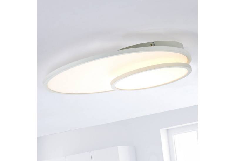 Lightbox LED Deckenleuchte, LED fest integriert, Warmweiß, 8 x 61 x 45 cm, schwenkbar, 3600 lm, dimmbar, 3000 K, weiß von Lightbox
