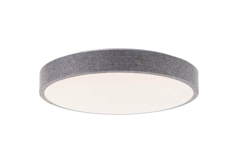 Lightbox Deckenleuchte, LED fest integriert, Warmweiß, Stoff LED Deckenleuchte, Ø39cm, 24W, 2400lm, 3-Stufen-Dimmer, grau von Lightbox