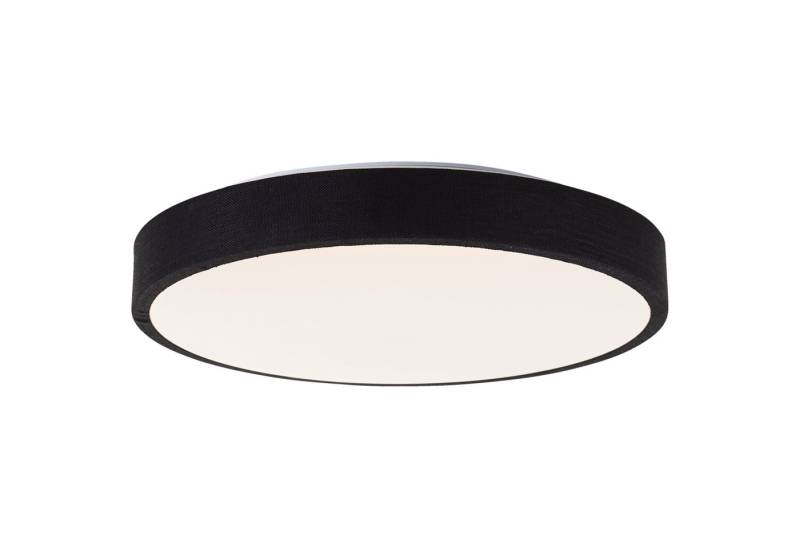 Lightbox Deckenleuchte, LED fest integriert, Warmweiß, Stoff LED Deckenleuchte, Ø39cm, 24W, 2400lm, 3-Stufen-Dimmer, schwarz von Lightbox