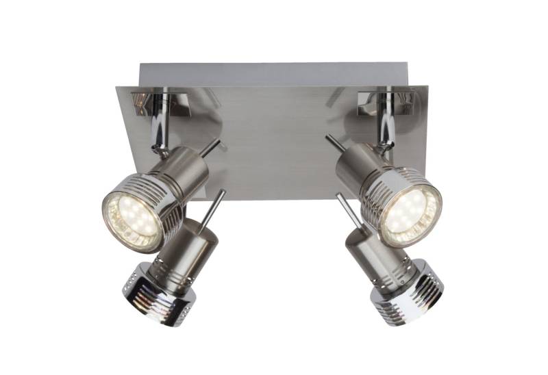 Lightbox Deckenstrahler, LED wechselbar, Warmweiß, LED Spotplatte, 22 cm Breite, Ø 5 cm, 4 x GU10, 7 W, 300 lm, 3000 K von Lightbox