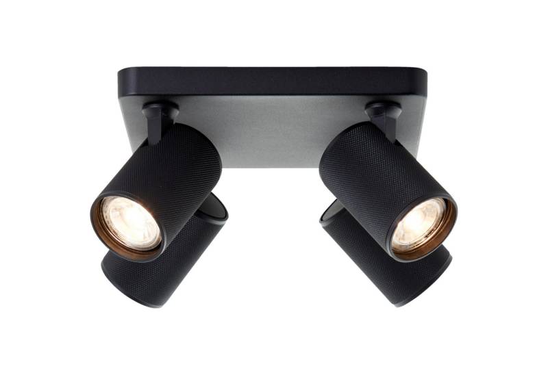 Lightbox Deckenstrahler, LED wechselbar, Warmweiß, Spotplatte schwenkbar, 22 x 22 cm, GU10, 345lm, schwarz von Lightbox