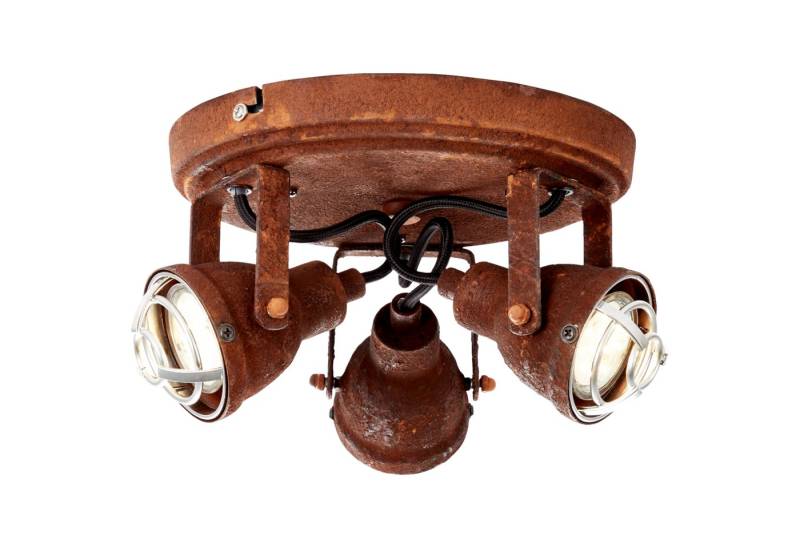 Lightbox Deckenstrahler, ohne Leuchtmittel, Spotrondell, 3-flammig, 3x GU10 max. 4W, Metall, rost/schwarz Lightbox Deckenstrahler, ohne Leuchtmittel, Spotrondell, 3-flammig, 3x GU10 max. 4W, Metall, rost/schwarz von Lightbox