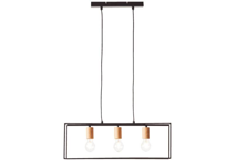 Lightbox Pendelleuchte, ohne Leuchtmittel, Hängelampe, Kabel kürzbar, 86 x 60 x 20 cm, 3 x E27, max. 60 W, Metall von Lightbox