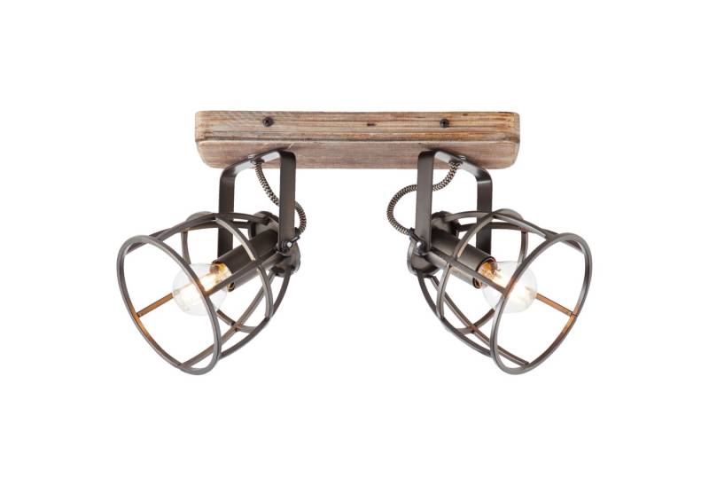 Lightbox Deckenstrahler, ohne Leuchtmittel, Spotbalken, schwenkbar, 18 x 29 x 16 cm, 2xE14, max. 28 W, Metall/Holz von Lightbox