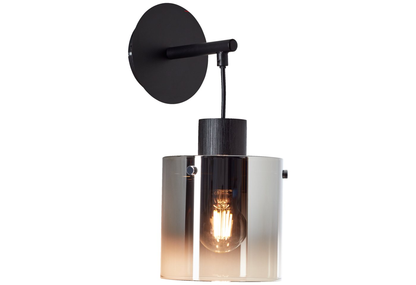 Lightbox Wandleuchte, ohne Leuchtmittel, Wandlampe, 34 x 15 x 20 cm, E27, max. 52 W, Metall/Glas von Lightbox