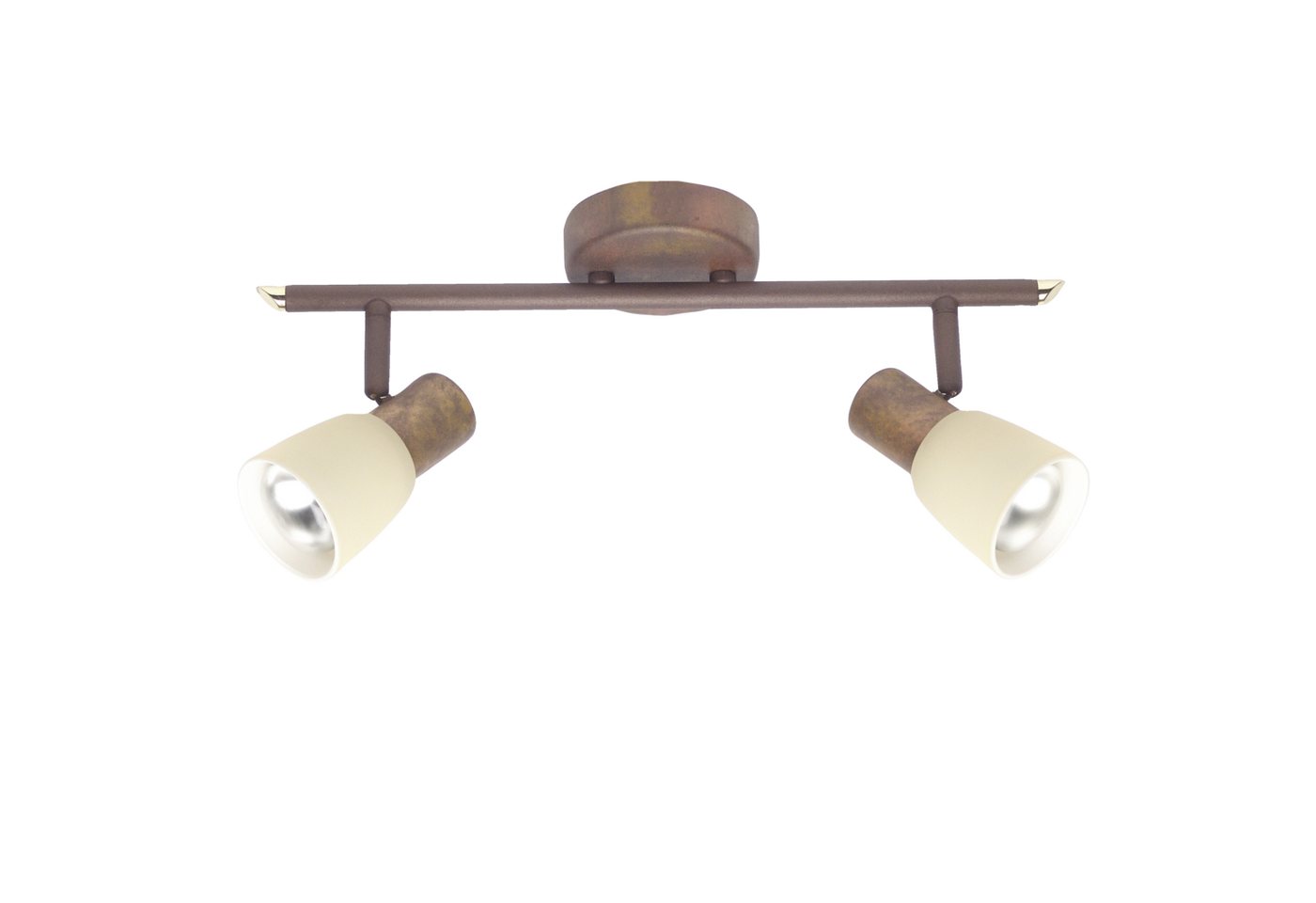 Lightbox Deckenstrahler, ohne Leuchtmittel, Spotrohr, 15 x 35 x 17 cm, 2 x E14, max. 40 W, Köpfe schwenkbar von Lightbox