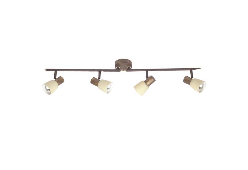 Lightbox Deckenstrahler, ohne Leuchtmittel, Spotrohr, schwenkbar, 15 x 81 cm, 4x E14, altkupfer/Champagnerfarben von Lightbox