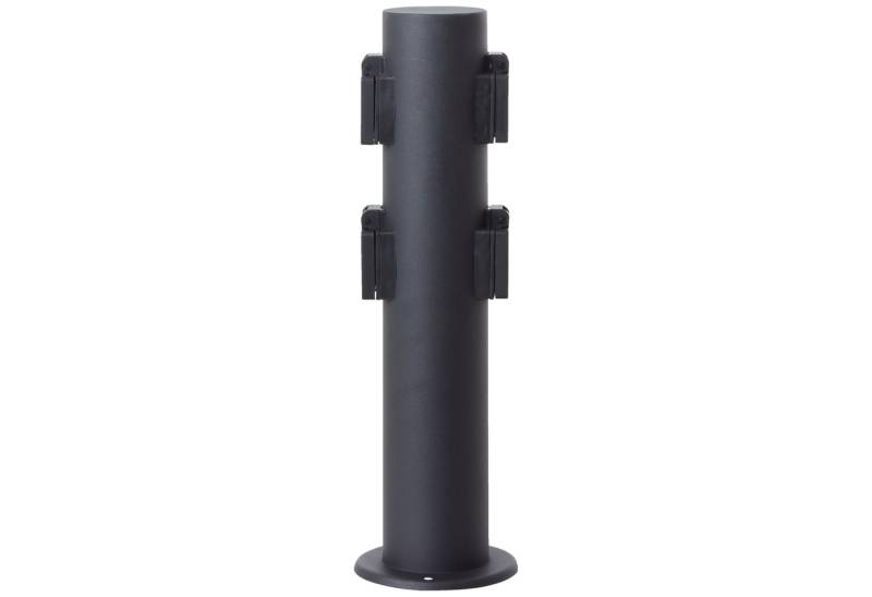 Lightbox Gartensteckdose, moderner Außensteckdosensockel - spritzwassergeschützt 40 cm schwarz von Lightbox