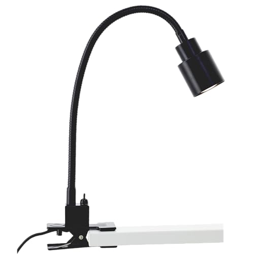 Lightbox Klemmlampe in Schwarz - inkl. LED - GU10-300 lm - 3000 K - flexible Schreibtischlampe mit Kippschalter - 37 x 27 cm - für das Büro - aus Metall/Kunststoff - in Nickelfarben/Chromfarben von Lightbox