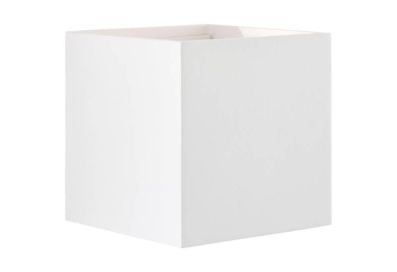 Lightbox Wandleuchte, LED fest integriert, Warmweiß, LED Wandlampe, Up-/Down Light, 10x10x10 cm, 500 lm, 3000 K, IP54, weiß von Lightbox
