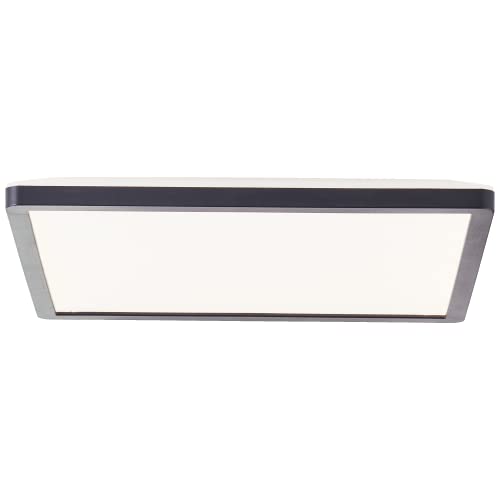 Lightbox LED Deckenaufbau-Paneel | 29 x 29 cm | Wand- & Deckenpanel mit Memory Funktion & Nachtlicht & Timer | dimmbar per Fernbedienung | CCT | 2300 lm | 3000-6500 K | aus Kunststoff in Schwarz/Weiß von Lightbox