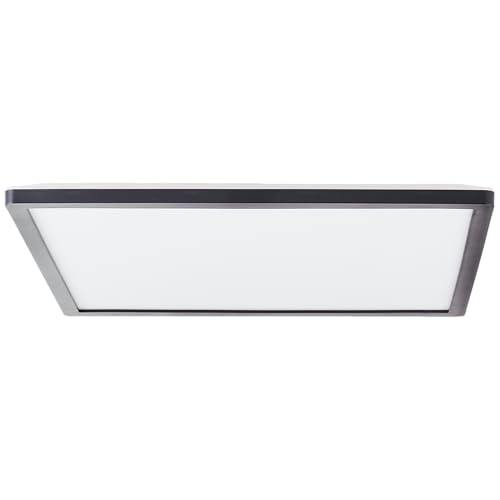 Lightbox LED Deckenaufbau-Paneel | 42 x 42 cm | Wand- & Deckenpanel mit Memory Funktion & Nachtlicht & Timer | dimmbar per Fernbedienung | CCT | 2300 lm | 3000-6500 K | aus Kunststoff in Schwarz/Weiß von Lightbox