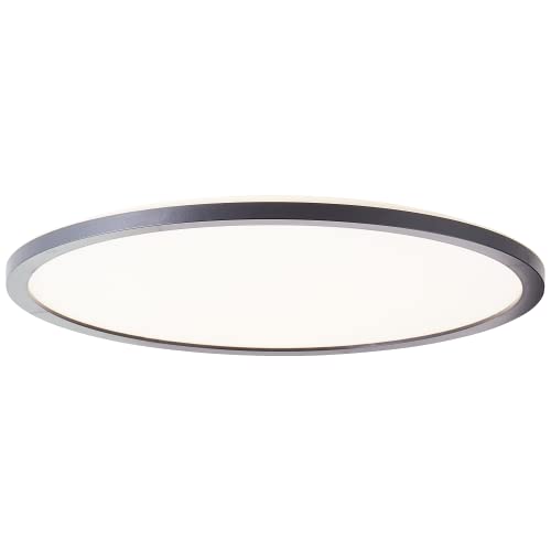 Lightbox LED Deckenaufbau-Paneel | Ø 42 cm | Wand- & Deckenpanel mit Memory Funktion & Nachtlicht & Timer | dimmbar per Fernbedienung | CCT | 2900 lm | 3000-6500 K | aus Kunststoff in Schwarz/Weiß von Lightbox
