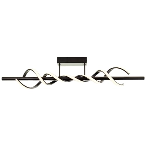 Lightbox LED Deckenlampe - 96 cm Länge - moderne Deckenleuchte mit LED Profil & 3 Stufen Dimmer & Memory Funktion - 2600 lm, 20 W, 3000 K - aus Metall/Kunststoff - in Schwarz von Lightbox