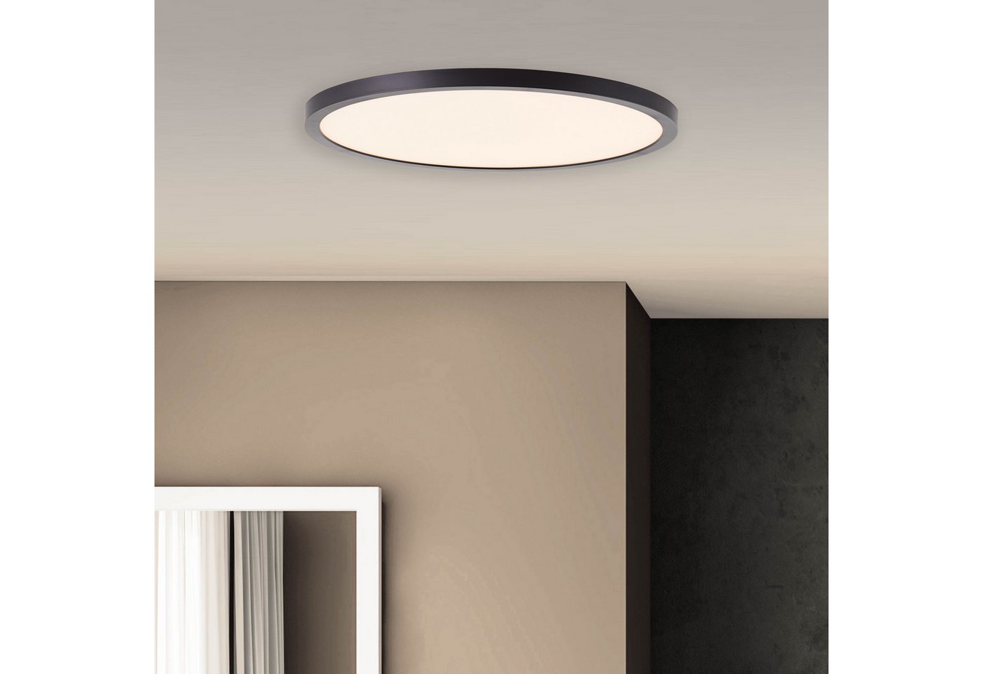 Lightbox LED Deckenleuchte, Dimmfunktion, LED fest integriert, warmweiß, LED Deckenaufbau-Paneel, Ø 30 cm, 3-Stufen dimmbar, 2700 lm, 2700 K von Lightbox