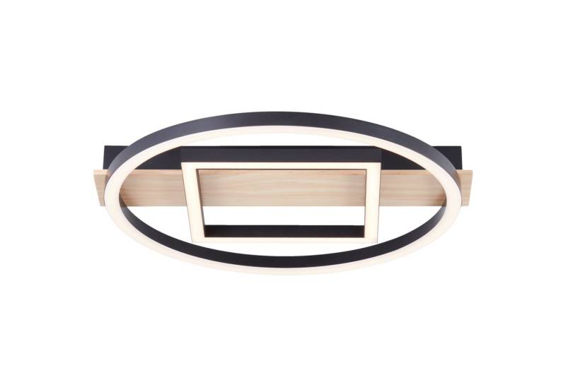 Lightbox Deckenleuchte, LED fest integriert, Warmweiß, Holz LED Deckenlampe - 37 x 37 cm - warmweiße Lichtfarbe (3000K) von Lightbox