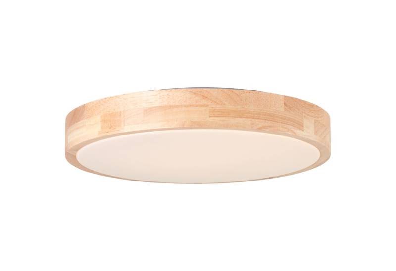 Lightbox Deckenleuchte, LED fest integriert, warmweiß - kaltweiß, spritzwassergeschützte Holz LED Deckenlampe, Ø 34 cm, 3000K - 4500K Lightbox Deckenleuchte, LED fest integriert, warmweiß - kaltweiß, spritzwassergeschützte Holz LED Deckenlampe, Ø 34 cm, 3000K - 4500K von Lightbox