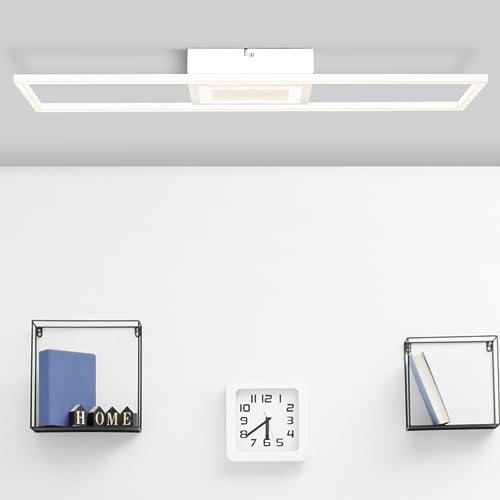 Lightbox LED Profil Deckenlampe - 75 x 22 cm - dimmbare Deckenleuchte mit 3 Stufen Dimmer & Memory Funktion - für das Büro - 32 W - 3300 lm - 3000 K - aus Metall/Kunststoff - in Weiß von Lightbox