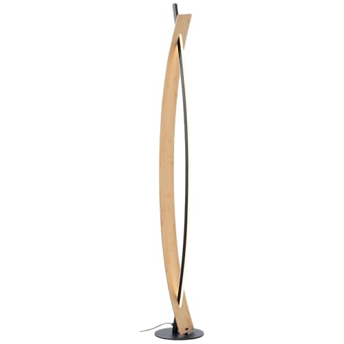 Lightbox LED Stehlampe | 120 cm Höhe | Deko Standleuchte mit Fuß-Schalter | LED Lampe auch als Schlafzimmer, Büro und Flur Lampe nutzbar | 3000 K | 2000 lm | aus Metall/Bambus in Schwarz/Hell Braun Lightbox LED Stehlampe | 120 cm Höhe | Deko Standleuchte mit Fuß-Schalter | LED Lampe auch als Schlafzimmer, Büro und Flur Lampe nutzbar | 3000 K | 2000 lm | aus Metall/Bambus in Schwarz/Hell Braun von Lightbox