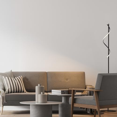 Lightbox LED Stehlampe mit 1,5 m Höhe - zeitlose Standleuchte mit Schalter - 16 W - 1700 lm - 4000 K - aus Metall/Kunststoff - in Matt Schwarz von Lightbox