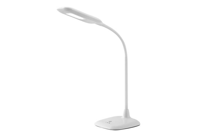 Lightbox Tischleuchte, LED fest integriert, Kaltweiß, LED Tischlampe, einstellbar, 3 Stufen Dimmer, 63 cm, 340 lm, weiß von Lightbox