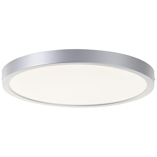 Lightbox LED Wand- & Deckenleuchte | Ø 37,5cm - Höhe 3 cm | 2900 Lumen - 4000 Kelvin | IP44 - spritzwassergeschützt | Ideal für Bad und Feuchträume | Modernes Design | aus Kunststoff in Silberfarben Lightbox LED Wand- & Deckenleuchte | Ø 37,5cm - Höhe 3 cm | 2900 Lumen - 4000 Kelvin | IP44 - spritzwassergeschützt | Ideal für Bad und Feuchträume | Modernes Design | aus Kunststoff in Silberfarben von Lightbox